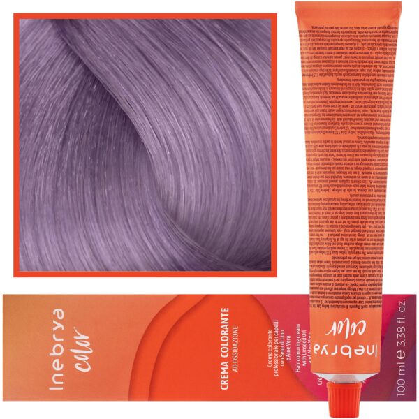 Inebrya Color - farba krem koloryzujący do włosów, 100ml 8/02 | Jasny Fioletowy Pastelowy Blond