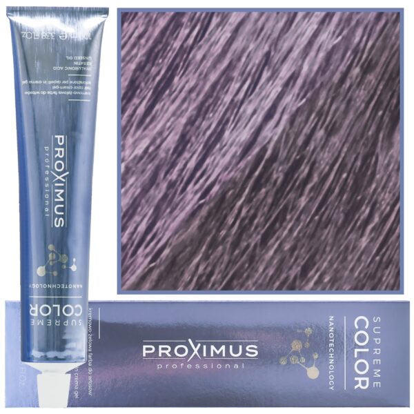 Proximus Supreme Color Nanotechnology – profesjonalna farba do włosów z kwasem hialuronowym, 100ml 9,18 | Bardzo Jasny Zimny Perłowy Blond
