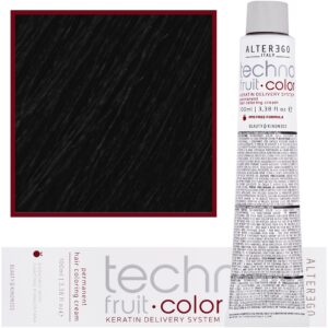 Alter Ego Technofruit Color – farba z keratyną do trwałej koloryzacji włosów, 100ml 1/0 | Czarny