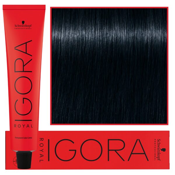 Schwarzkopf Professional Igora Royal - trwała farba do włosów o innowacyjnej formule, 60ml 1-1 | Czarny Cendre