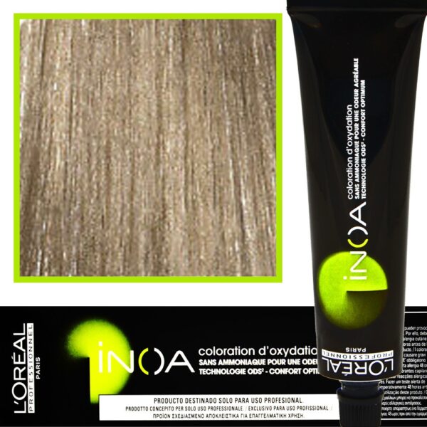 Loreal Inoa farba do włosów głęboki i trwały kolor dodatkowa ochrona włosa 60 ml 10.1 Bardzo Bardzo Jasny Blond Popielaty