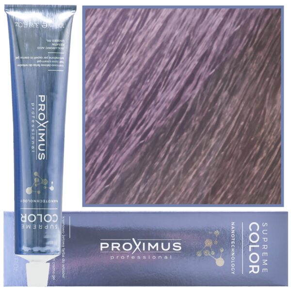 Proximus Supreme Color Nanotechnology – profesjonalna farba do włosów z kwasem hialuronowym, 100ml 10,18 | Bardzo Jasny Zimny Perłowo Platynowy Blond