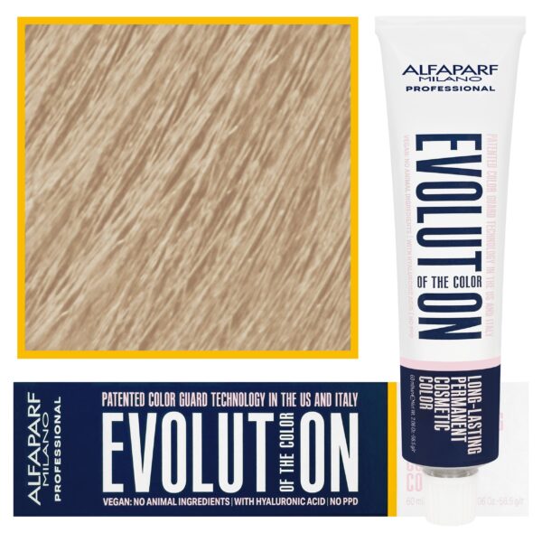Alfaparf Evolution - wegańska farba do koloryzacji włosów, 60ml 10,31 | Najjaśniejszy Złocisty Popielaty Blond