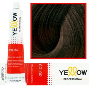 Alfaparf Yellow - trwała farba do włosów z aloesem i kiełkami pszenicy, 100ml 3 | Ciemny Naturalny Brąz