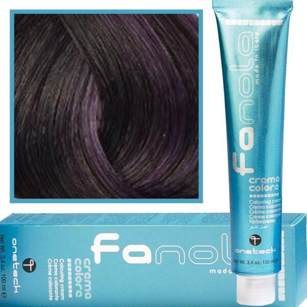 Fanola Crema Color farba - profesjonalny krem koloryzujący, 100 ml 4.2 | Średni Brąz Fioletowy