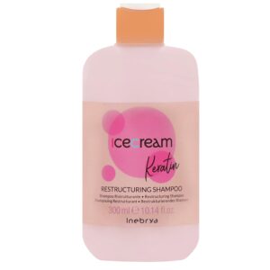 Inebrya Ice Cream Keratin Restructuring - szampon do włosów suchych i puszących się, 300ml