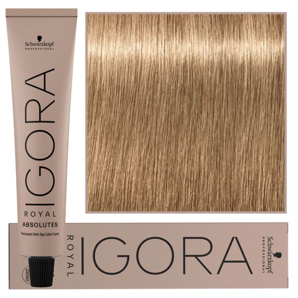 Schwarzkopf Professional Igora Royal Absolutes - trwała farba do włosów z kolagenem, 60ml 9-40 | Extra Jasny Blond Beżowy Naturalny