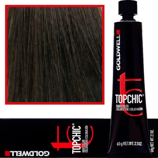 Goldwell Topchic - profesjonalna farba do włosów, 60ml 5-A Jasny Popielaty Brąz