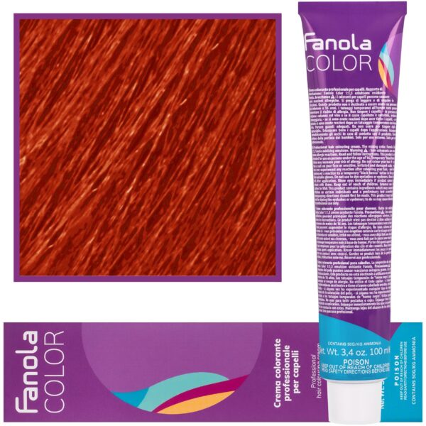 Fanola Crema Color farba - profesjonalny krem koloryzujący, 100 ml 8.44 | Jasny Blond Intensywnie Miedziany