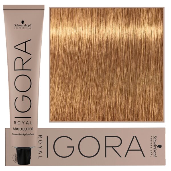 Schwarzkopf Professional Igora Royal Absolutes - trwała farba do włosów z kolagenem, 60ml 9-60 | Ekstra Jasny Blond Czekoladowo Naturalny