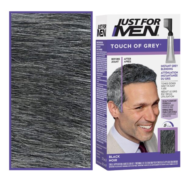 Just For Men Touch of Grey - odsiwiacze do włosów dla mężczyzn, 40g T55 | Czarny