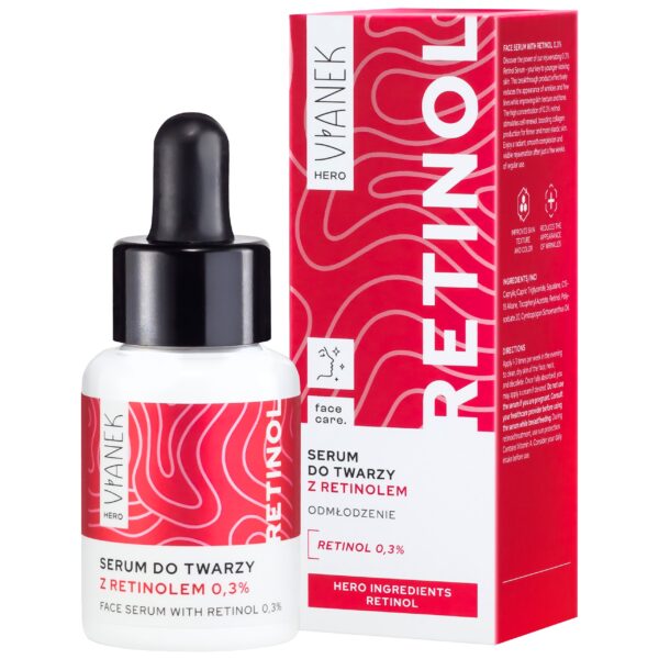 Vianek Hero - odmładzające serum do twarzy z retinolem 0,3%, 30ml