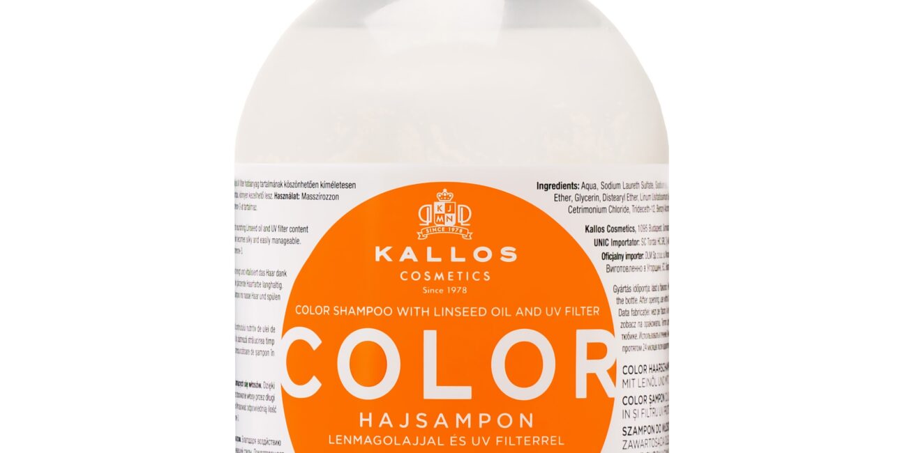 Kallos Color Linseed Oil UV Shampoo - szampon do włosów farbowanych z filtrem UV, 1000ml
