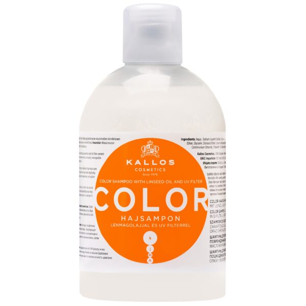Kallos Color Linseed Oil UV Shampoo - szampon do włosów farbowanych z filtrem UV, 1000ml