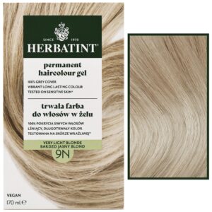 Herbatint Permanent Haircolour Gel – trwała, ziołowa farba do włosów w żelu, 170ml 9N | Bardzo Jasny Blond