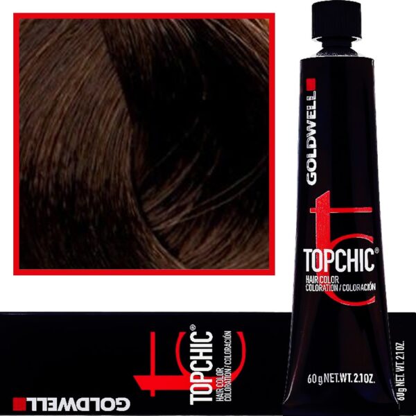 Goldwell Topchic - profesjonalna farba do włosów, 60ml 6-BP Wyrafinowany Perłowy Jasny Brąz
