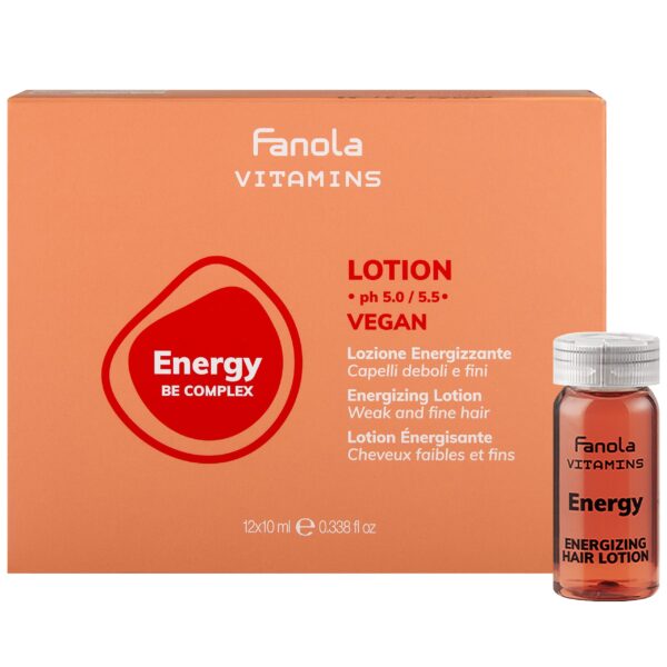 Fanola Vitamins Energy Lotion - ampułki energetyzujące do włosów osłabionych, 12x10ml