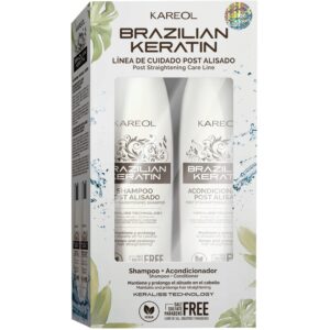 Kareol Brazilian Keratin Post Kit - zestaw po keratynowym prostowaniu, szampon + odżywka, 2x300