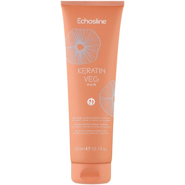Echosline Keratin Veg Mask - wegańska maska do włosów z keratyną, 300ml