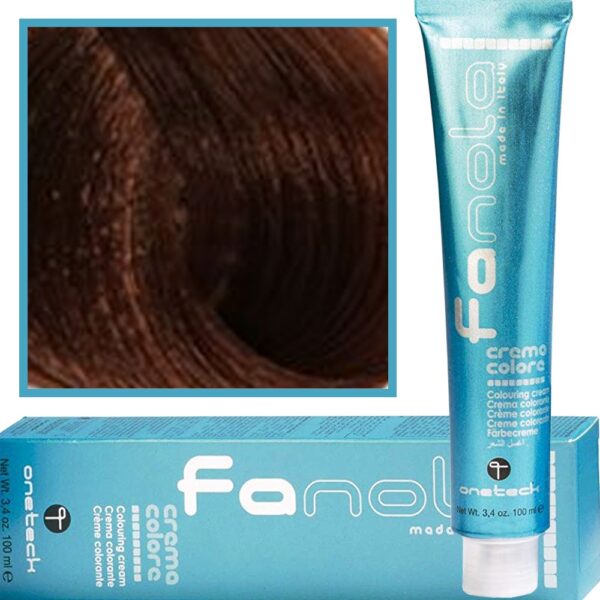 Fanola Crema Color farba - profesjonalny krem koloryzujący, 100 ml 6.04 | Ciemny Blond Naturalny Miedziany