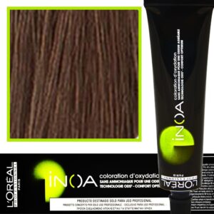 Loreal Inoa farba do włosów głęboki i trwały kolor dodatkowa ochrona włosa 60 ml 7.18 Blond Popielaty Mokka