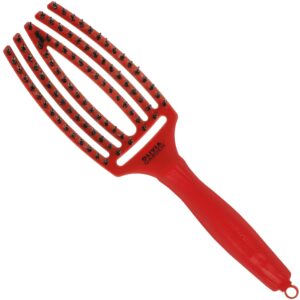 Olivia Garden Finger Brush Combo Medium, szczotka z włosiem dzika do rozczesywania, różne kolory Passion Red | Głęboka Czerwień