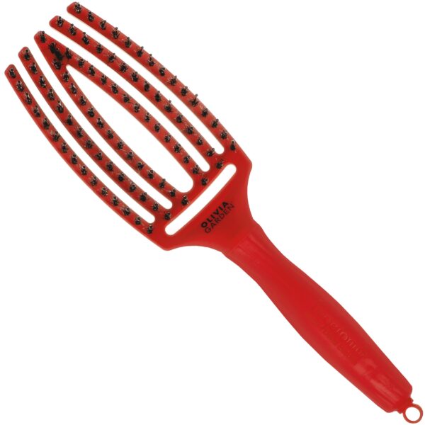 Olivia Garden Finger Brush Combo Medium, szczotka z włosiem dzika do rozczesywania, różne kolory Passion Red | Głęboka Czerwień
