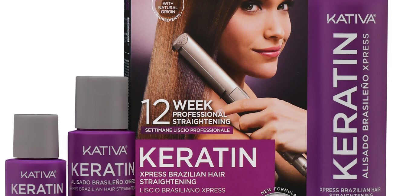 KATIVA Xpress Brazilian Hair Straightening - zestaw do keratynowego prostowania włosów, 230ml