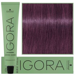 Schwarzkopf Professional Igora Zero Amm - profesjonalna farba do włosów bez amoniaku, 60ml 6-99  |  Ciemny Blond Fioletowy Ekstra