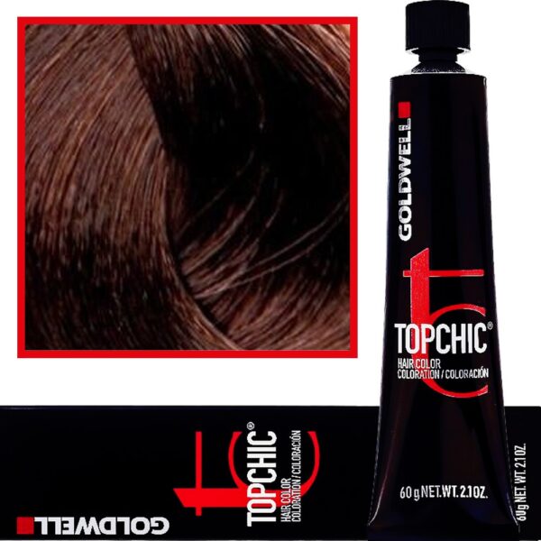 Goldwell Topchic - profesjonalna farba do włosów, 60ml 7-RB Średni Czerwono-Brązowy Blond