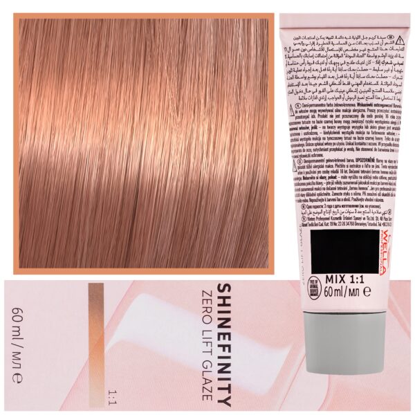 Wella Shinefinity Zero Lift Glaze - profesjonalna farba do włosów, 60ml 07/34 | Średni Złoty Czerwony Blond