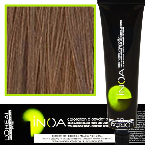 Loreal Inoa farba do włosów głęboki i trwały kolor dodatkowa ochrona włosa 60 ml 8.0 Głęboki Jasny Blond