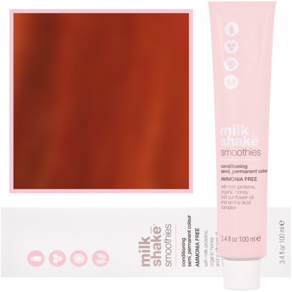 Milk Shake Smoothie Semi-Perm - farba do włosów bez amoniaku 100ml, paleta kolorów 7,44 | 7CC || Intensywny Średni Miedziany Blond