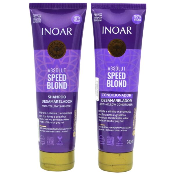 Inoar Absolut Speed Blond Duo Pack do włosów blond oraz siwych 250ml
