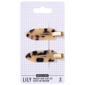 Sister Young Lily - klipsy do włosów do makijażu, różne kolory, 2szt Light Leopard Print | Jasna Panterka