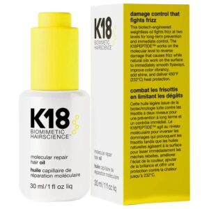 K18 Molecular Hair Oil - regenerujący olejek do włosów zniszczonych, 30ml