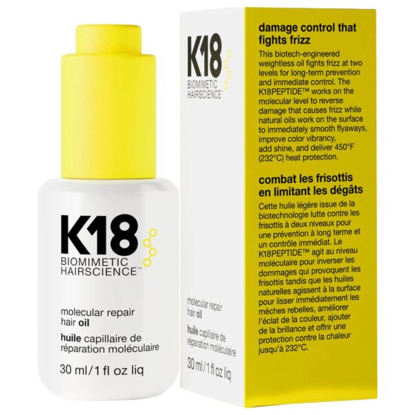 K18 Molecular Hair Oil - regenerujący olejek do włosów zniszczonych, 30ml