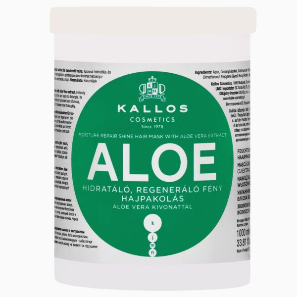 Kallos Aloe Moisture Repair Mask - nawilżająca maska do włosów suchych z aloesem, 1000ml