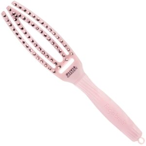 Olivia Garden Finger Brush Combo Small, szczotka do rozczesywania z włosiem dzika Pastel Pink | Pastelowy róż