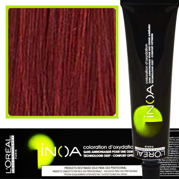 Loreal Inoa farba do włosów głęboki i trwały kolor dodatkowa ochrona włosa 60 ml 6.66 c Ciemny Blond Czerwono - Miedziany Carmilane