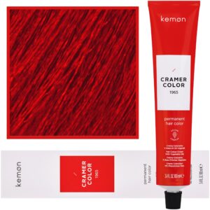 Kemon Cramer Color – kremowa farba do włosów z olejem kokosowym, 100ml Cl,55 | Czerwony wzmacniacz