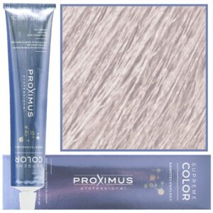 Proximus Supreme Color Nanotechnology – profesjonalna farba do włosów z kwasem hialuronowym, 100ml 10,12 | Rozjaśniający Popielato Fioletowy Blond