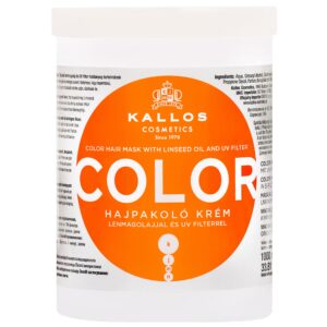 Kallos Color Linseed Oil UV Mask - maska do włosów farbowanych z filtrem UV, 1000ml