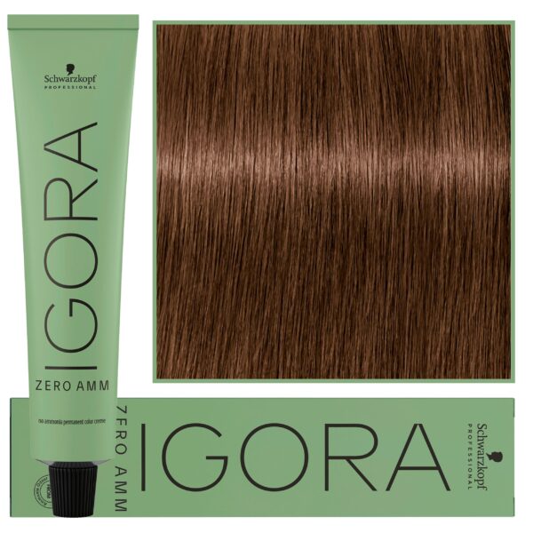 Schwarzkopf Professional Igora Zero Amm - profesjonalna farba do włosów bez amoniaku, 60ml 5-5  |  Jasny Brąz Złoty