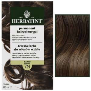 Herbatint Permanent Haircolour Gel – trwała, ziołowa farba do włosów w żelu, 170ml 7N | Blond