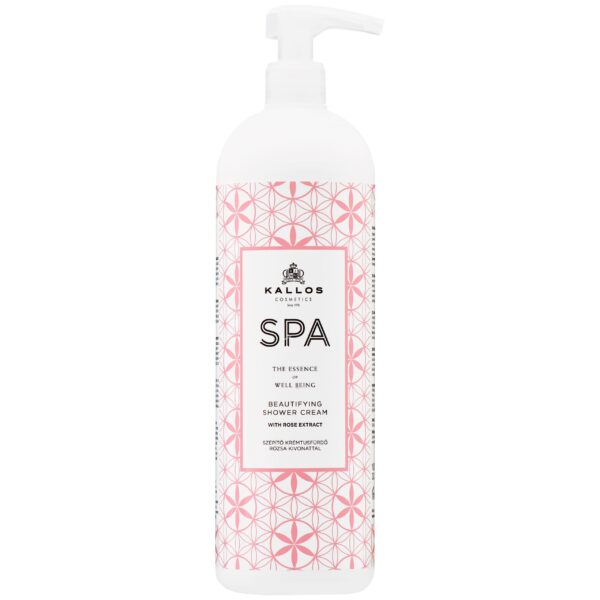 Kallos SPA Beautifying Shower Cream - kremowy żel pod prysznic z ekstraktem z róży, 1000ml
