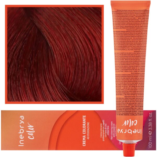 Inebrya Color - farba krem koloryzujący do włosów, 100ml 6/66F | Ciemny Czerwony Ognisty Blond