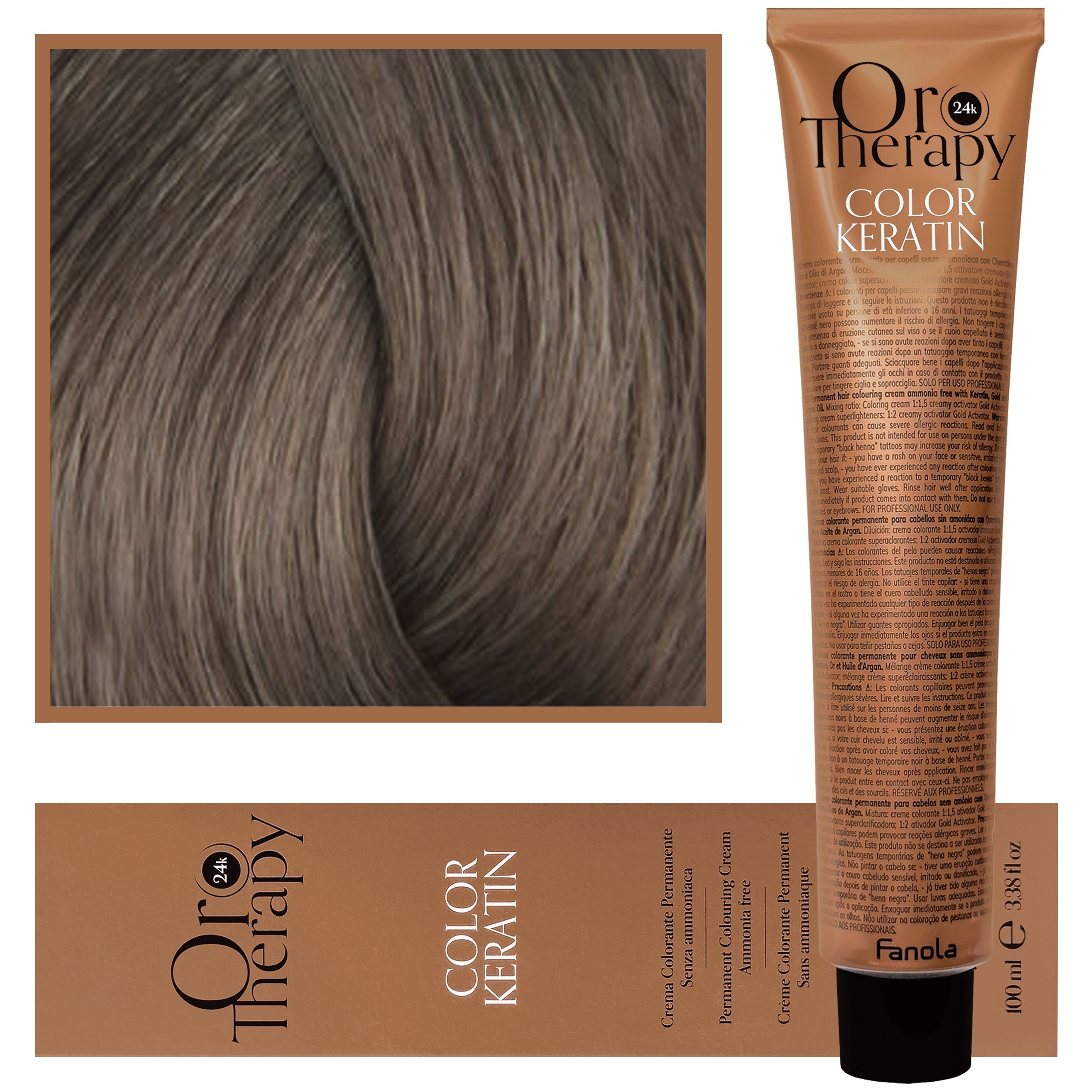 Fanola Oro Therapy – farba do włosów bez amoniaku, pełna paleta kolorów 8,13 | Jasny Beżowy Blond