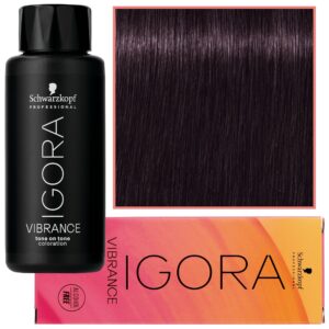 Schwarzkopf Professional Igora Vibrance – półtrwała farba do włosów bez amoniaku, 60ml 3-19 | Ciemny Brąz Cendre Fioletowy