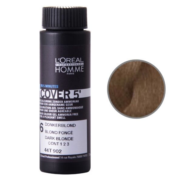 Loreal Homme Cover, farba dla Panów kryjąca siwe włosy 50ML 6 Ciemny Blond